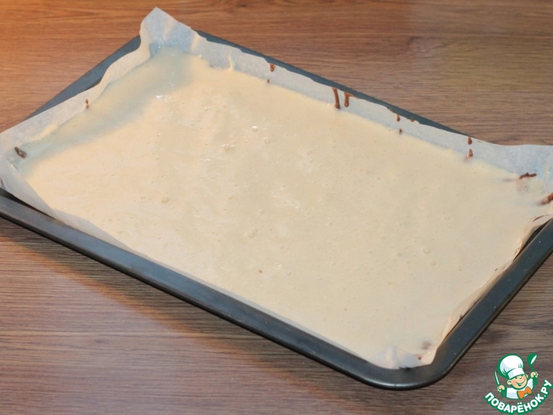 Полосатое пирожное с вареной сгущенкой