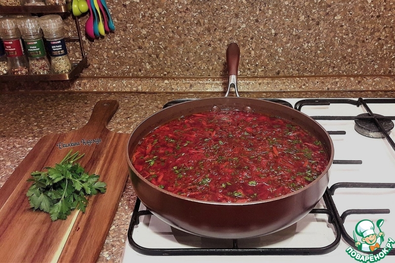 Постный борщ с краснокочанной капустой