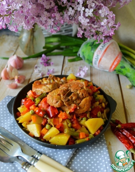 Рагу из индейки с овощами "А-ля Афритада"