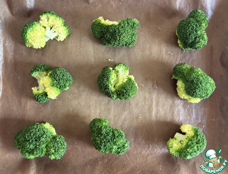 Раздавленная брокколи, запечённая с сыром