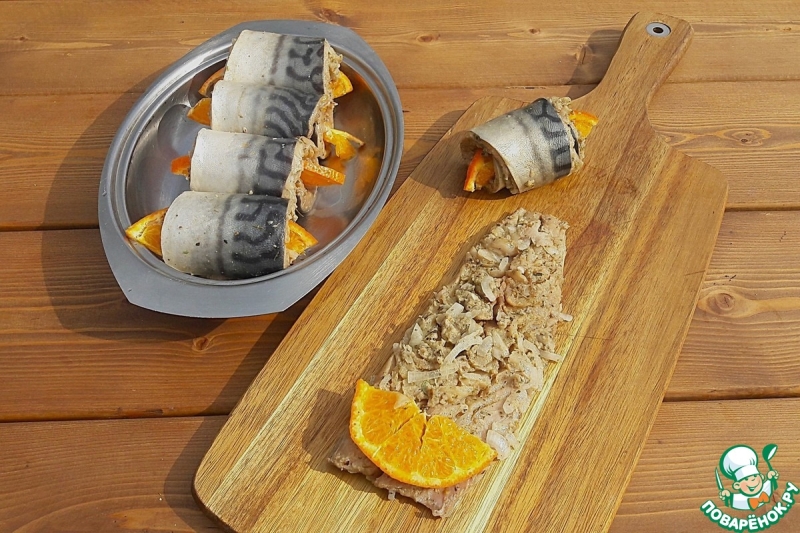 Шашлык из скумбрии с апельсином