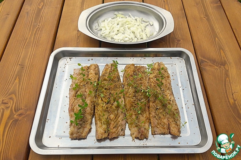 Шашлык из скумбрии с апельсином