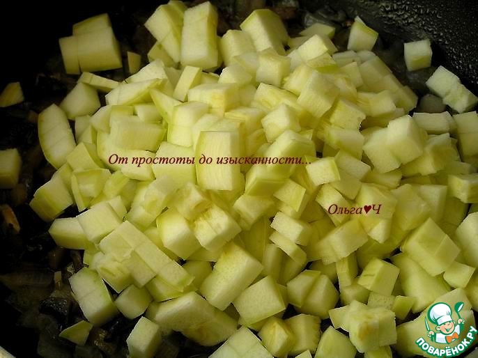Спагетти с чечевично-грибным соусом