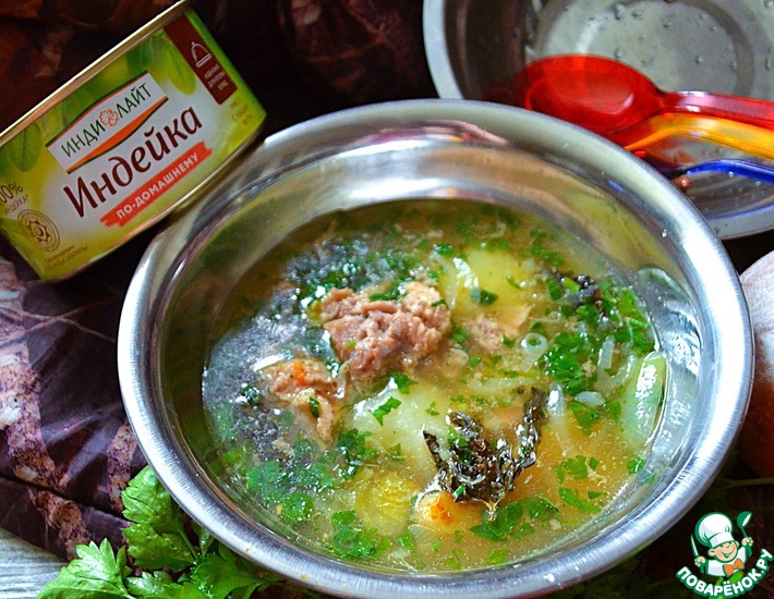 Суп-рагу с картофелем и тушёнкой