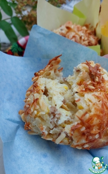 Закусочные маффины с фаршем и кукурузой