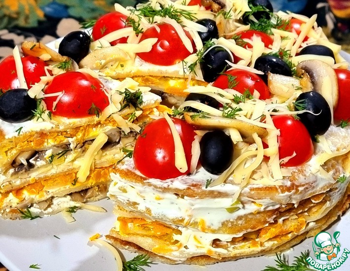 Закусочный пирог из блинов