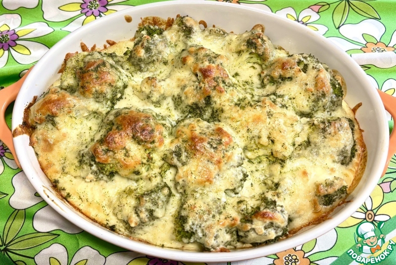 Запеканка с брокколи и творогом