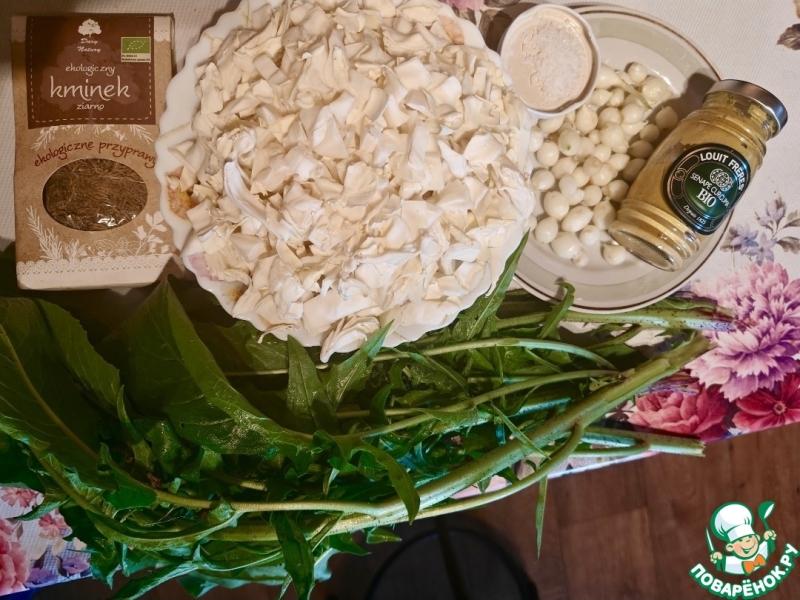 Жареная капуста с горчицей и гарлупой